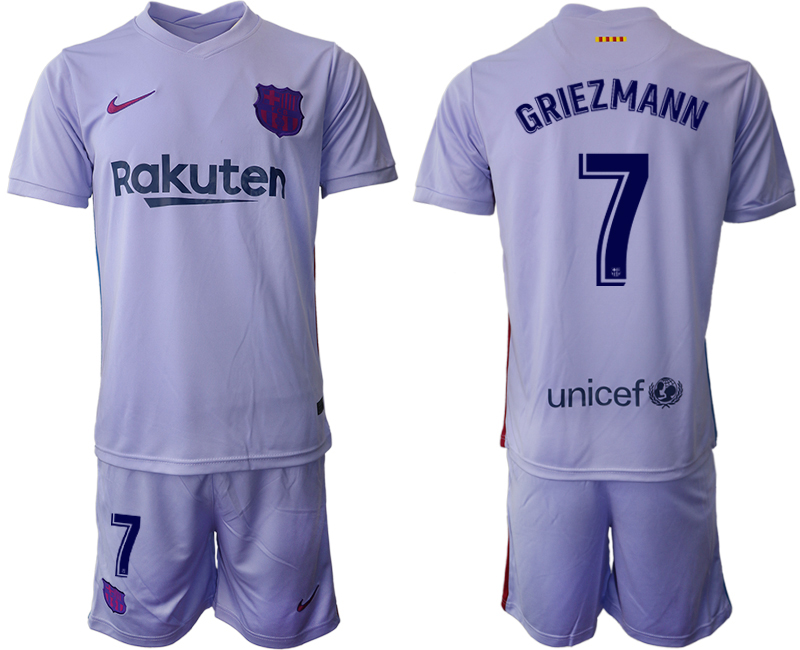 Men 2021-2022 Club Barcelona away purple #7 Soccer Jerseys->barcelona jersey->Soccer Club Jersey